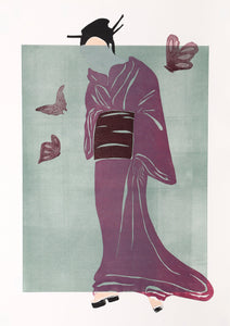 Plum Blossom (Purple) Etching | Rita Schwartz,{{product.type}}