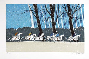 Polo Run (Blue) Lithograph | Serge Lassus,{{product.type}}