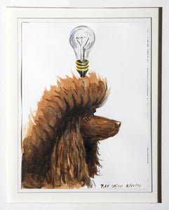 Poodle Lightbulb Watercolor | Ray Smith,{{product.type}}