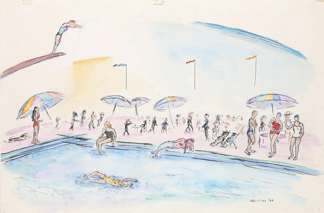 Pool Watercolor | Winthrop Neilson,{{product.type}}