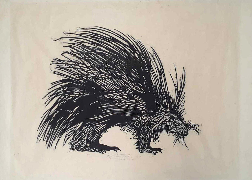 Porcupine Woodcut | Leonard Baskin,{{product.type}}