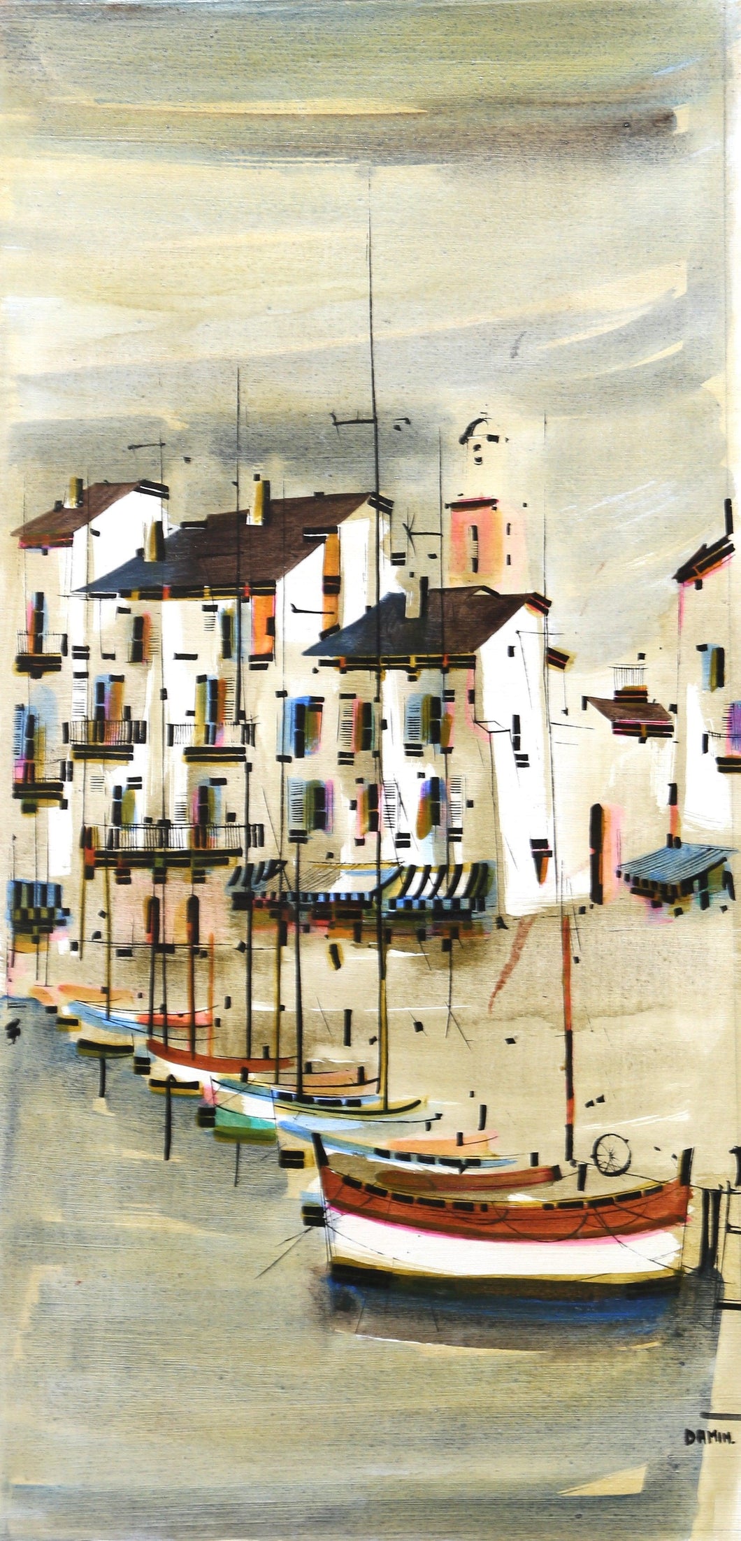 Port de Saint-Tropez I Oil | Georges Damin,{{product.type}}