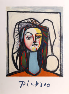 Portrait au Cou Bleu Lithograph | Pablo Picasso,{{product.type}}