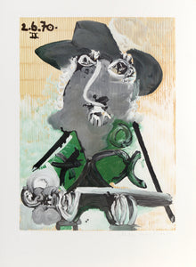 Portrait d'Homme au Chapeau Lithograph | Pablo Picasso,{{product.type}}