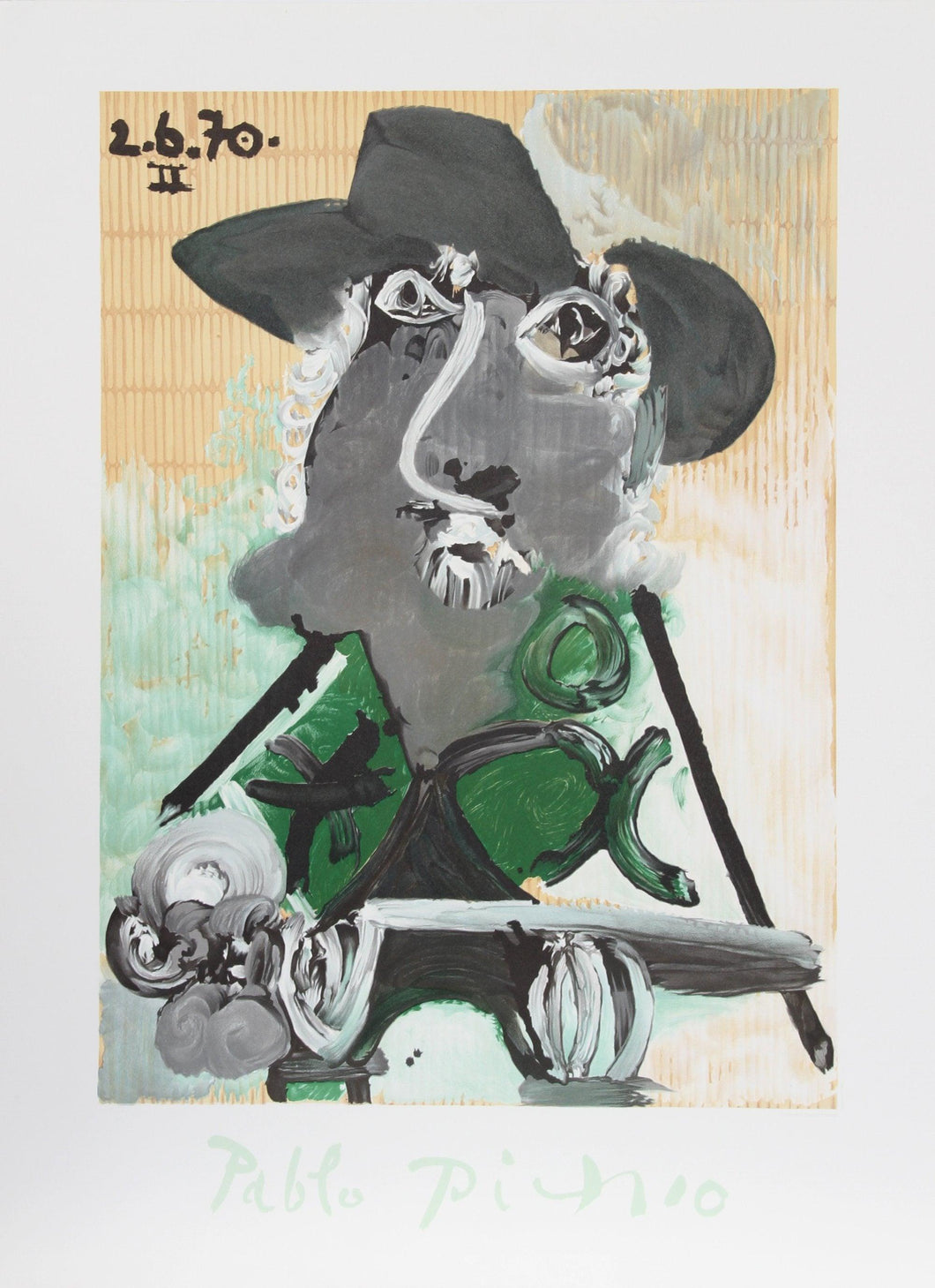 Portrait d'Homme au Chapeau Lithograph | Pablo Picasso,{{product.type}}