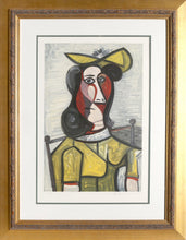 Portrait de Femme au Chapeau et a la Robe Vert Jaune Lithograph | Pablo Picasso,{{product.type}}