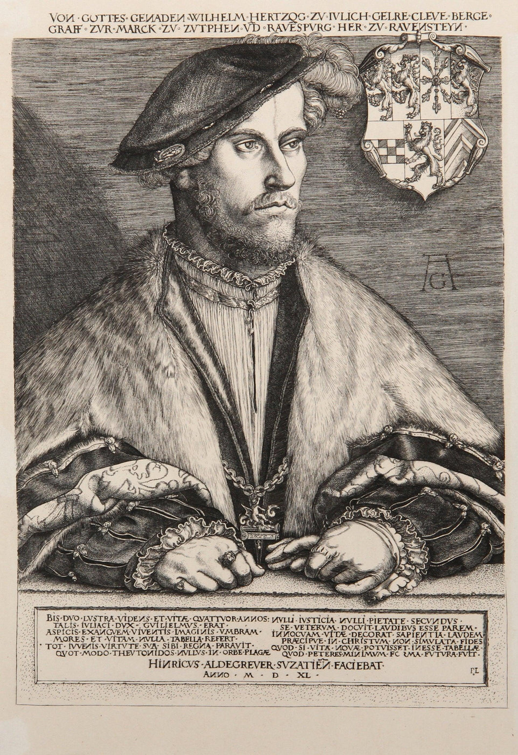 Portrait de Guillaume duc de Juliers Etching | Heinrich Aldegrever,{{product.type}}