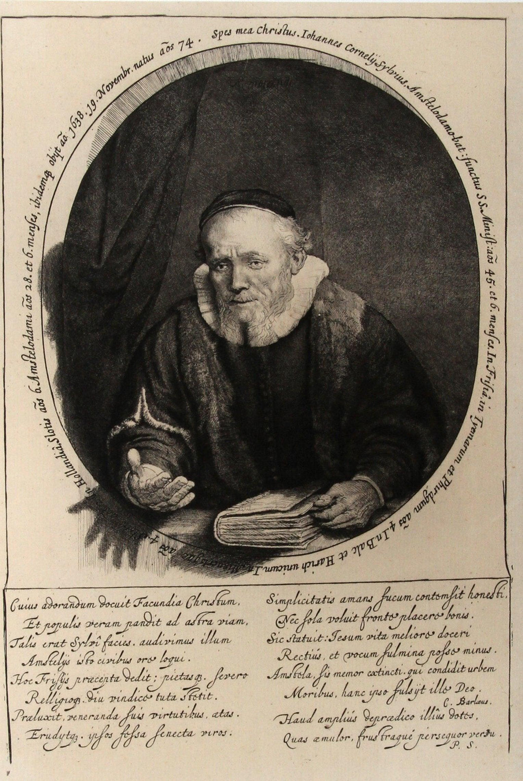 Portrait de Jean Corneille Sylvius (B280) Etching | Rembrandt,{{product.type}}