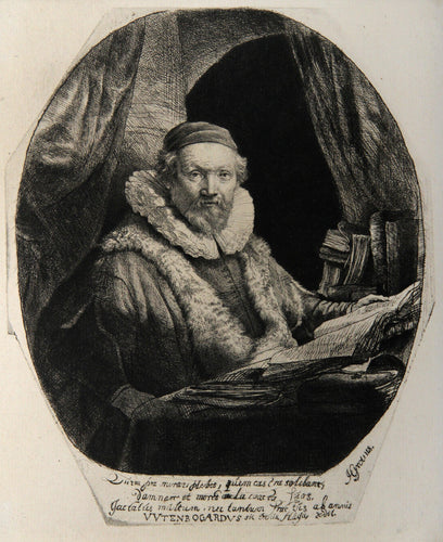 Portrait de Jean Wtenbogardus (B279) Etching | Rembrandt,{{product.type}}