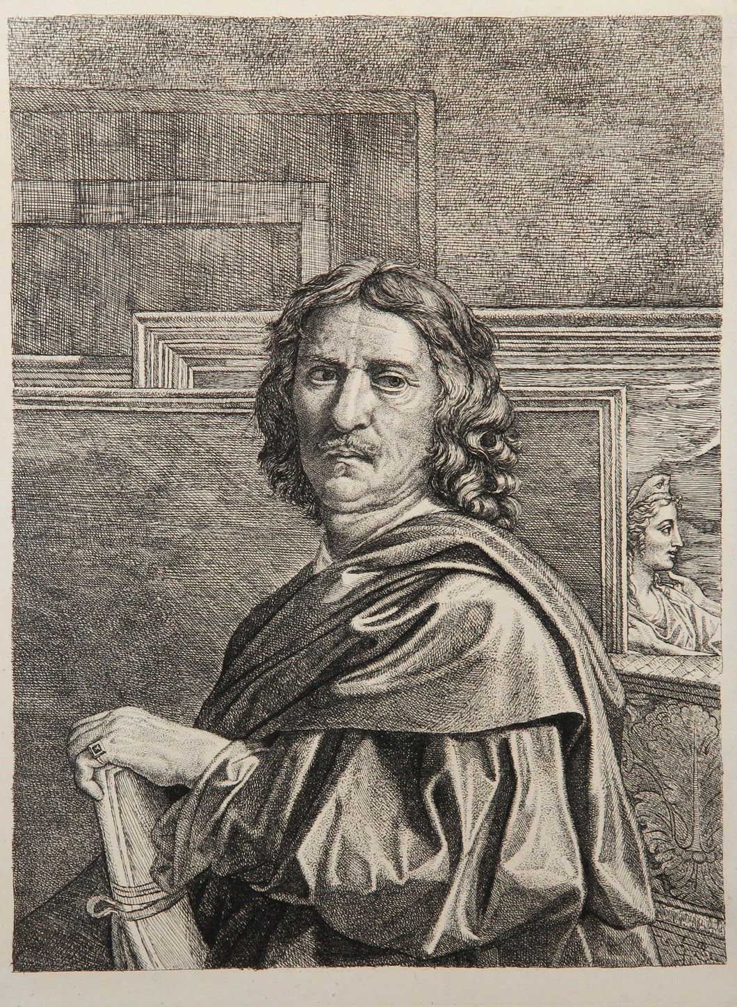 Portrait de Nicolas Poussin Etching | Jean Pesne,{{product.type}}