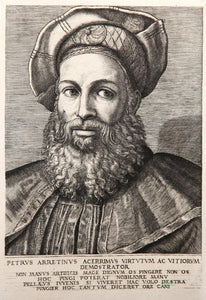 Portrait de Pierre Aretin Etching | Marcantonio Raimondi,{{product.type}}