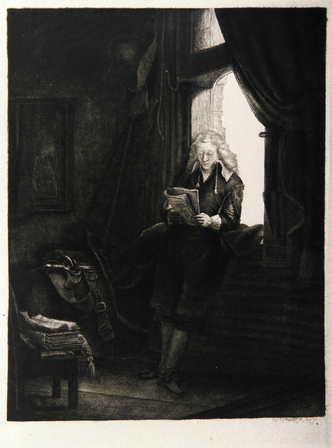 Portrait du Bourgmestre Jan Six (B285) Etching | Rembrandt,{{product.type}}