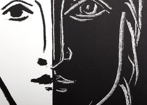 Portrait en Deux Parties Noire et Blanche Lithograph | Pablo Picasso,{{product.type}}