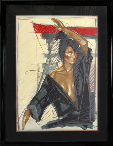 Portrait in Black Blouse Lithograph | Nico Vrielink,{{product.type}}