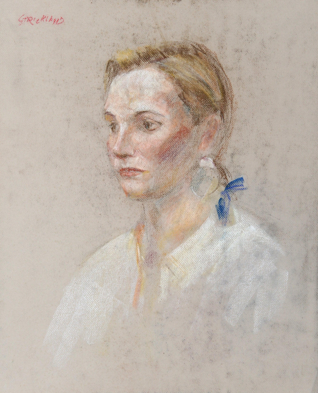 Portrait of a Blonde Young Woman Pastel | Thomas Strickland,{{product.type}}