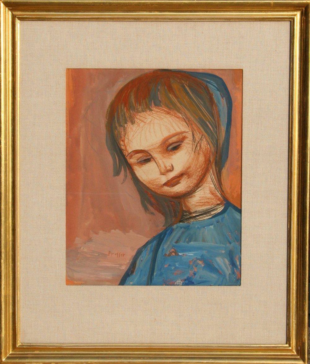 Portrait of a Girl Acrylic | Josef Presser,{{product.type}}