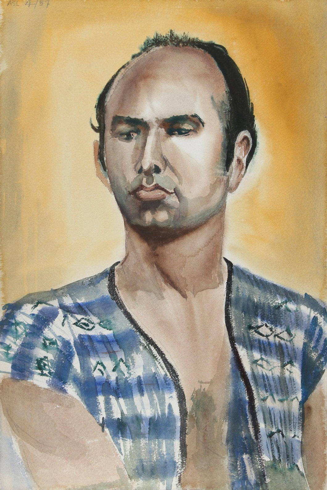 Portrait of a Man (86) Watercolor | Eve Nethercott,{{product.type}}