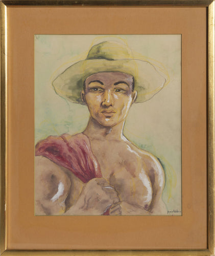 Portrait of a Man Watercolor | Unknown Artist,{{product.type}}