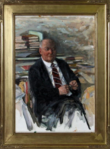 Portrait of a Man with Books Oil | Marshall Goodman,{{product.type}}