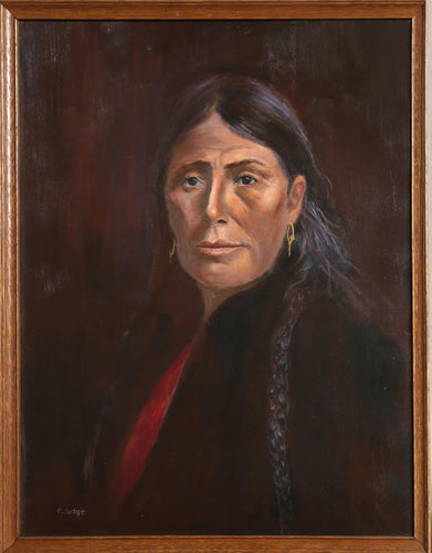 Portrait of a Native American Woman Oil | C. Judge,{{product.type}}