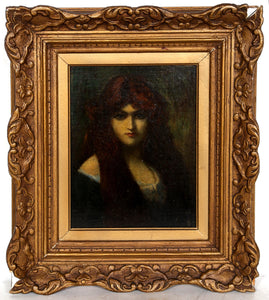 Portrait of a Red-Headed Girl Oil | Unknown Artist,{{product.type}}