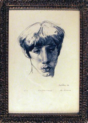 Portrait of a teenager Lithograph | Stan Phillips,{{product.type}}