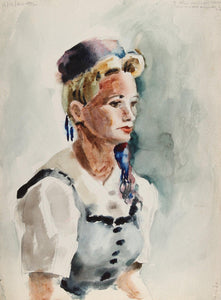 Portrait of a Woman (87) Watercolor | Eve Nethercott,{{product.type}}