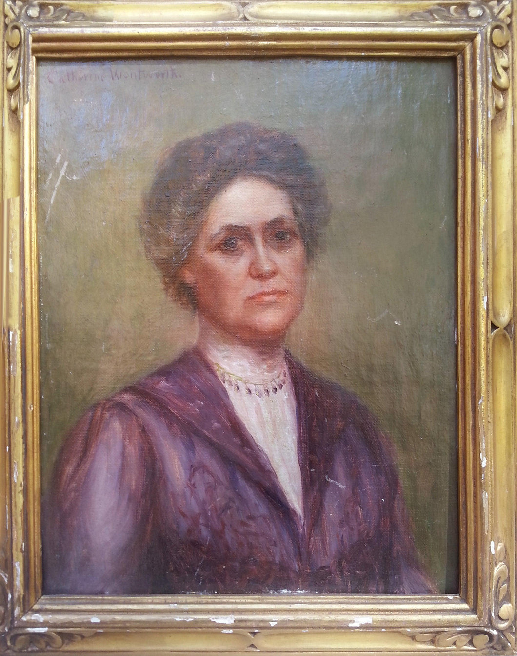 Portrait of a Woman in Purple Oil | Catherine Denkman Wentworth,{{product.type}}