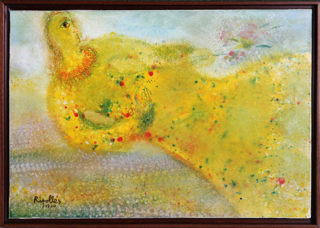 Portrait of a Woman in Yellow Oil | Juan Garcia Ripolles,{{product.type}}