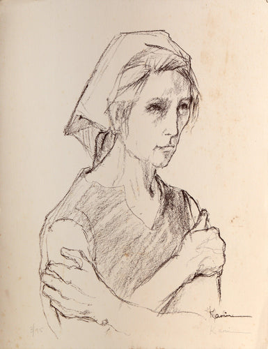 Portrait of a Woman Lithograph | Unknown Artist,{{product.type}}