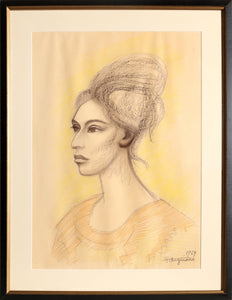 Portrait of a Woman Pastel | Raul Anguiano,{{product.type}}