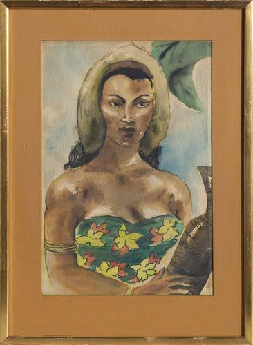 Portrait of a Woman Watercolor | Unknown Artist,{{product.type}}