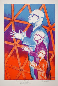 Portrait of Buckminster Fuller Lithograph | Richard Seyffert,{{product.type}}
