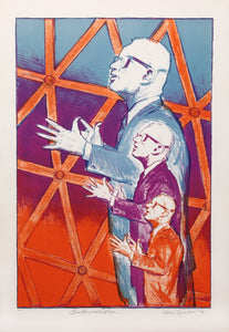 Portrait of Buckminster Fuller Lithograph | Richard Seyffert,{{product.type}}