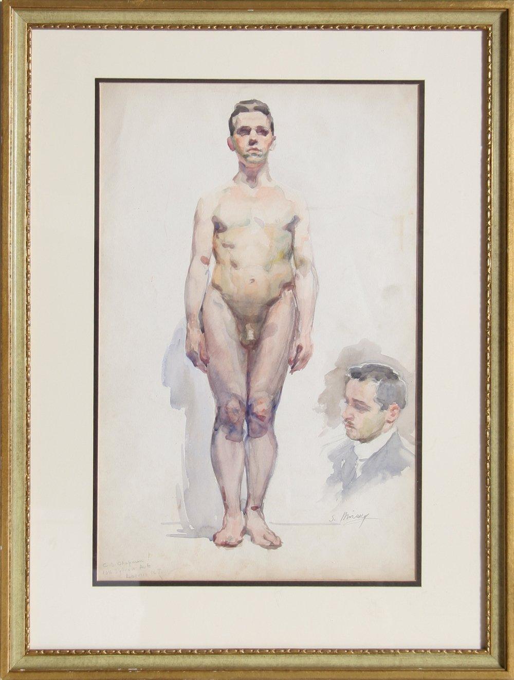 Portrait of C.S. Chapman Watercolor | Samuel Mirsky,{{product.type}}