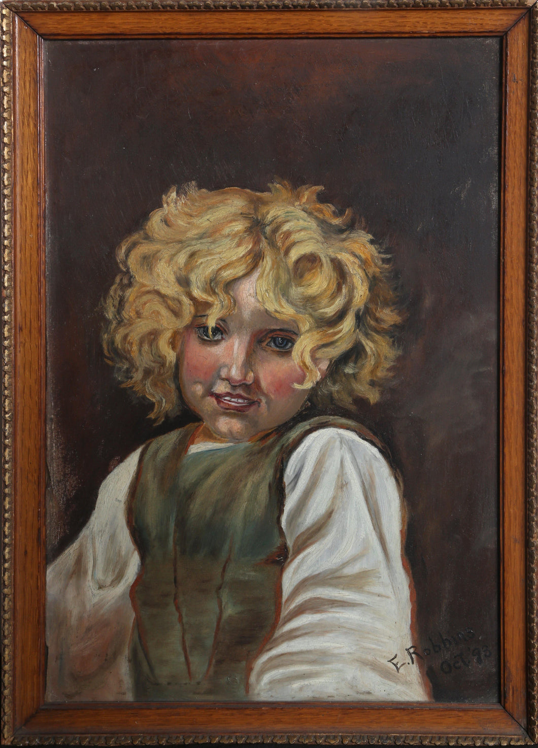 Portrait of Child Oil | E. Robbins,{{product.type}}