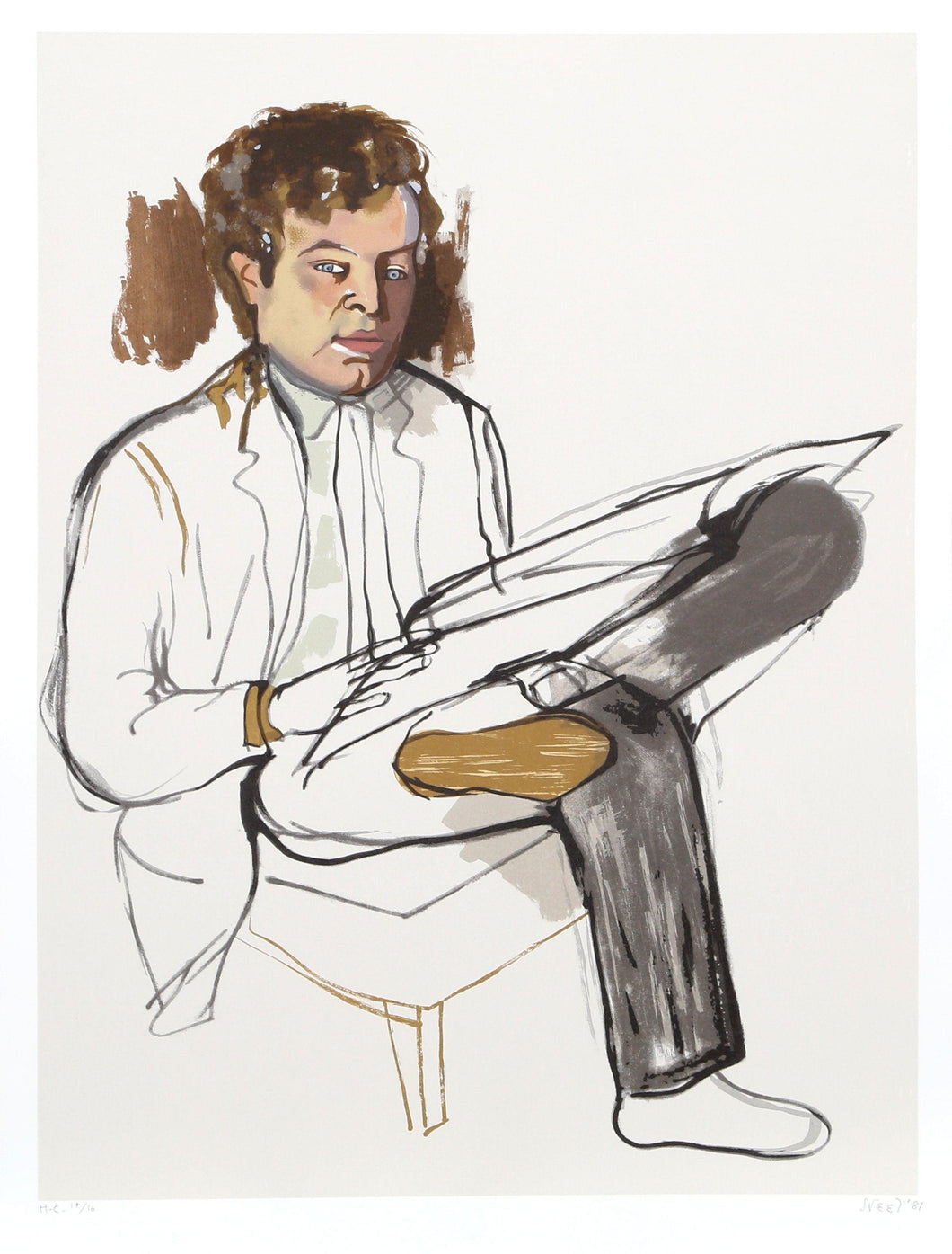 Portrait of Edward Avedesian Lithograph | Alice Neel,{{product.type}}