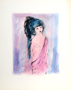 Portrait of Girl 142 Gouache | Roger Etienne,{{product.type}}