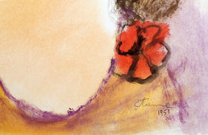 Portrait of Girl 150 Gouache | Roger Etienne,{{product.type}}