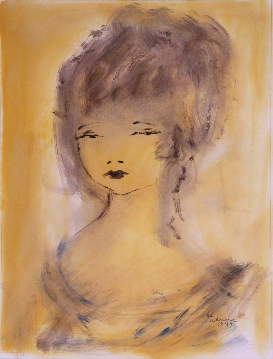 Portrait of Girl 16 Gouache | Roger Etienne,{{product.type}}
