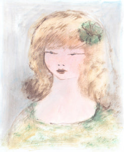 Portrait of Girl 50 Gouache | Roger Etienne,{{product.type}}