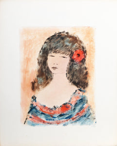 Portrait of Girl 76 Gouache | Roger Etienne,{{product.type}}