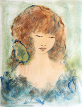 Portrait of Girl 91 Gouache | Roger Etienne,{{product.type}}