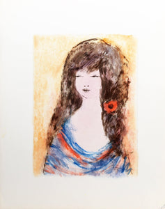Portrait of Girl 92 Gouache | Roger Etienne,{{product.type}}