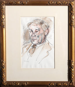 Portrait of Man (1) Watercolor | Raphael Soyer,{{product.type}}