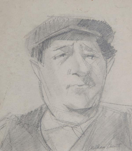 Portrait of Man in Cap Pencil | William Barnett,{{product.type}}