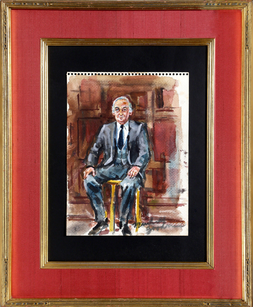 Portrait of Man in Suit Watercolor | Marshall Goodman,{{product.type}}