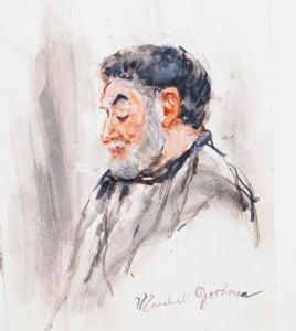 Portrait of Man with Beard Watercolor | Marshall Goodman,{{product.type}}