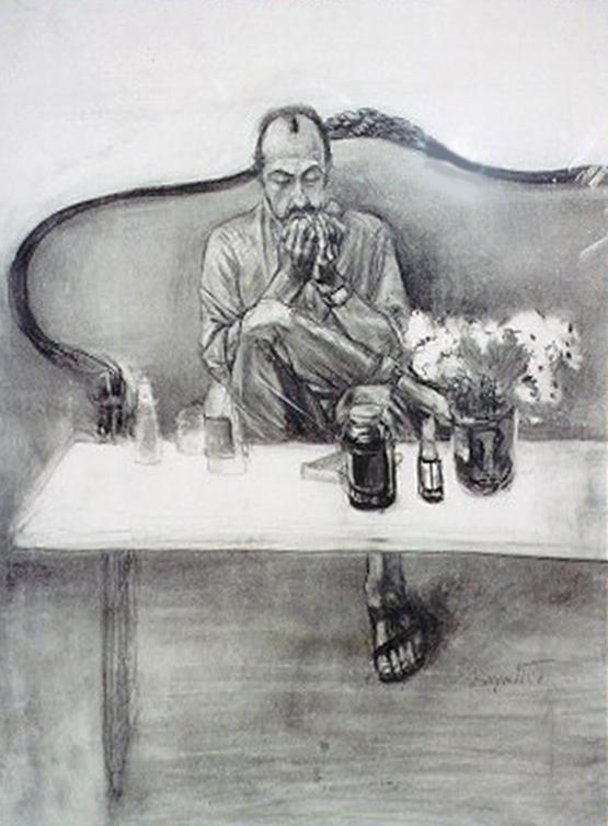 Portrait of Mark Rothko Pencil | Byron Goto,{{product.type}}
