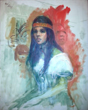 Portrait of Native American Girl Oil | Alex Schloss,{{product.type}}
